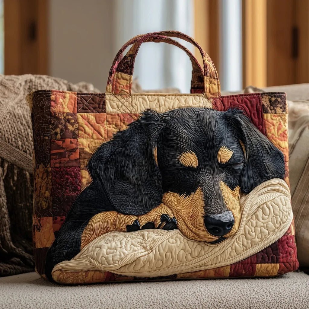 Women's Handmade Quilted Tote Bag with Unique Print — Spacious