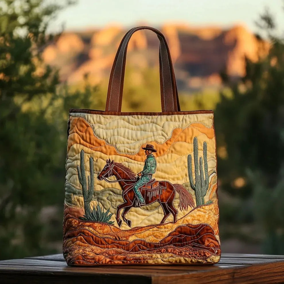 Women's Handmade Quilted Tote Bag with Unique Print — Spacious