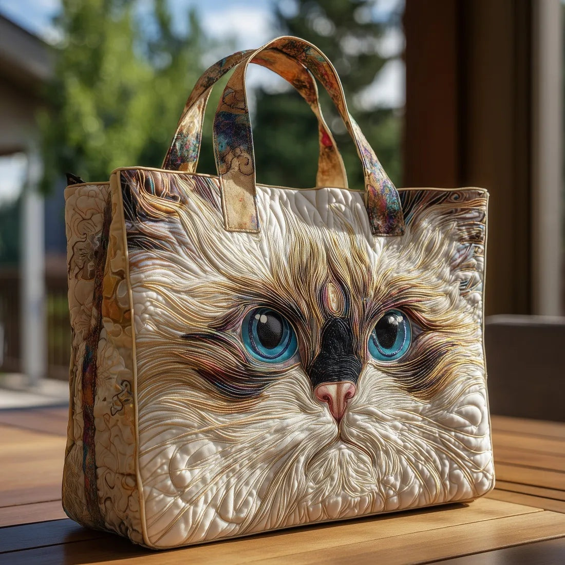 Women's Handmade Quilted Tote Bag with Unique Print — Spacious