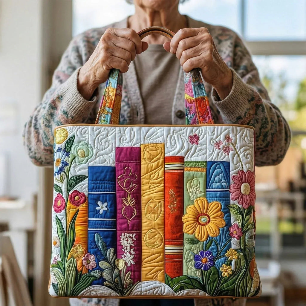 Women's Handmade Quilted Tote Bag with Unique Print — Spacious