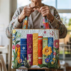 Women's Handmade Quilted Tote Bag with Unique Print — Spacious