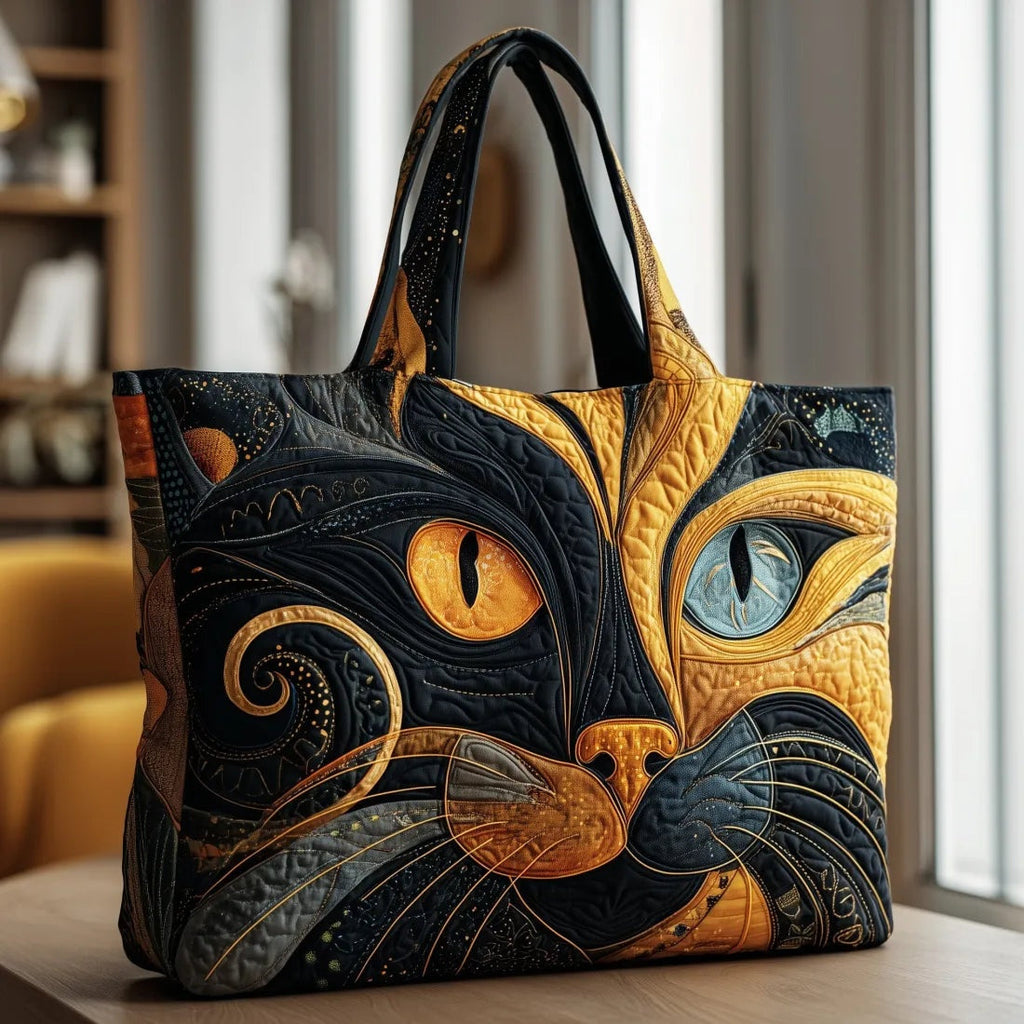 Women's Handmade Quilted Tote Bag with Unique Print — Spacious