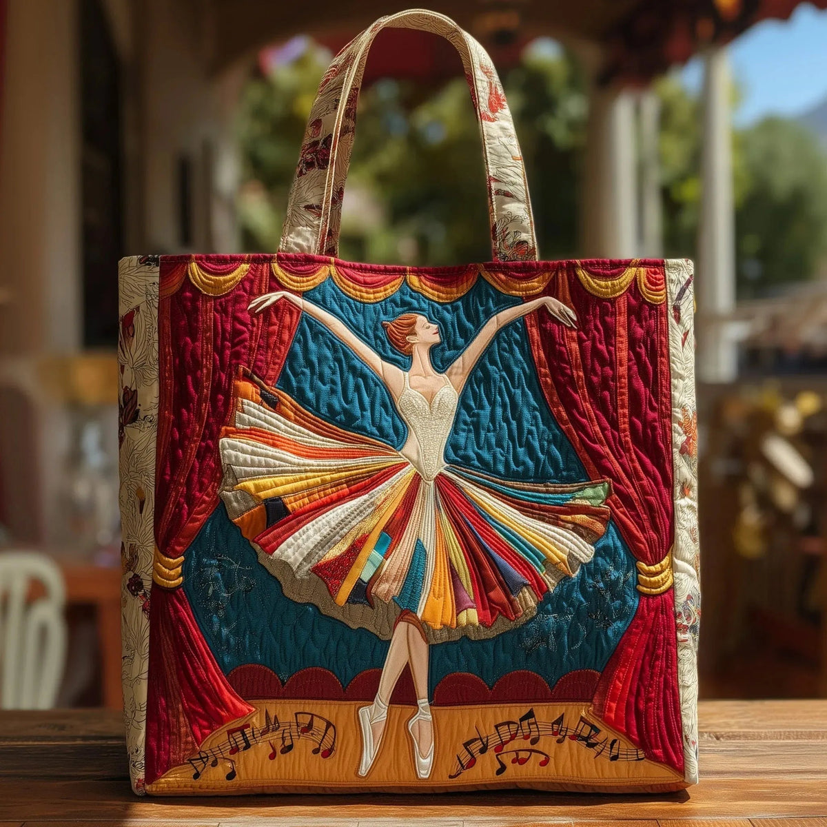 Women's Handmade Quilted Tote Bag with Unique Print — Spacious
