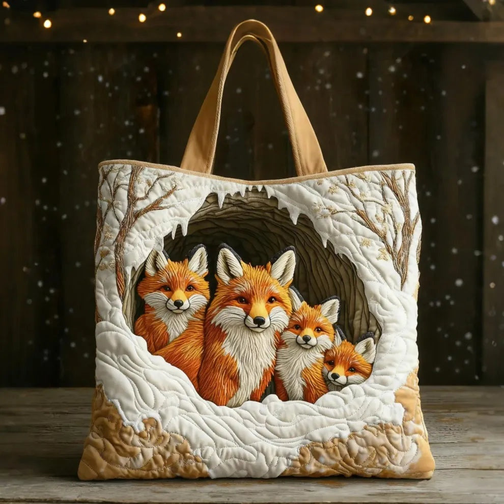 Women's Handmade Quilted Tote Bag with Unique Print — Spacious