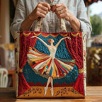 Women's Handmade Quilted Tote Bag with Unique Print — Spacious
