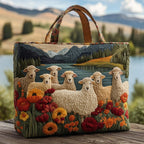 Women's Handmade Quilted Tote Bag with Unique Print — Spacious