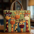 Women's Handmade Quilted Tote Bag with Unique Print — Spacious