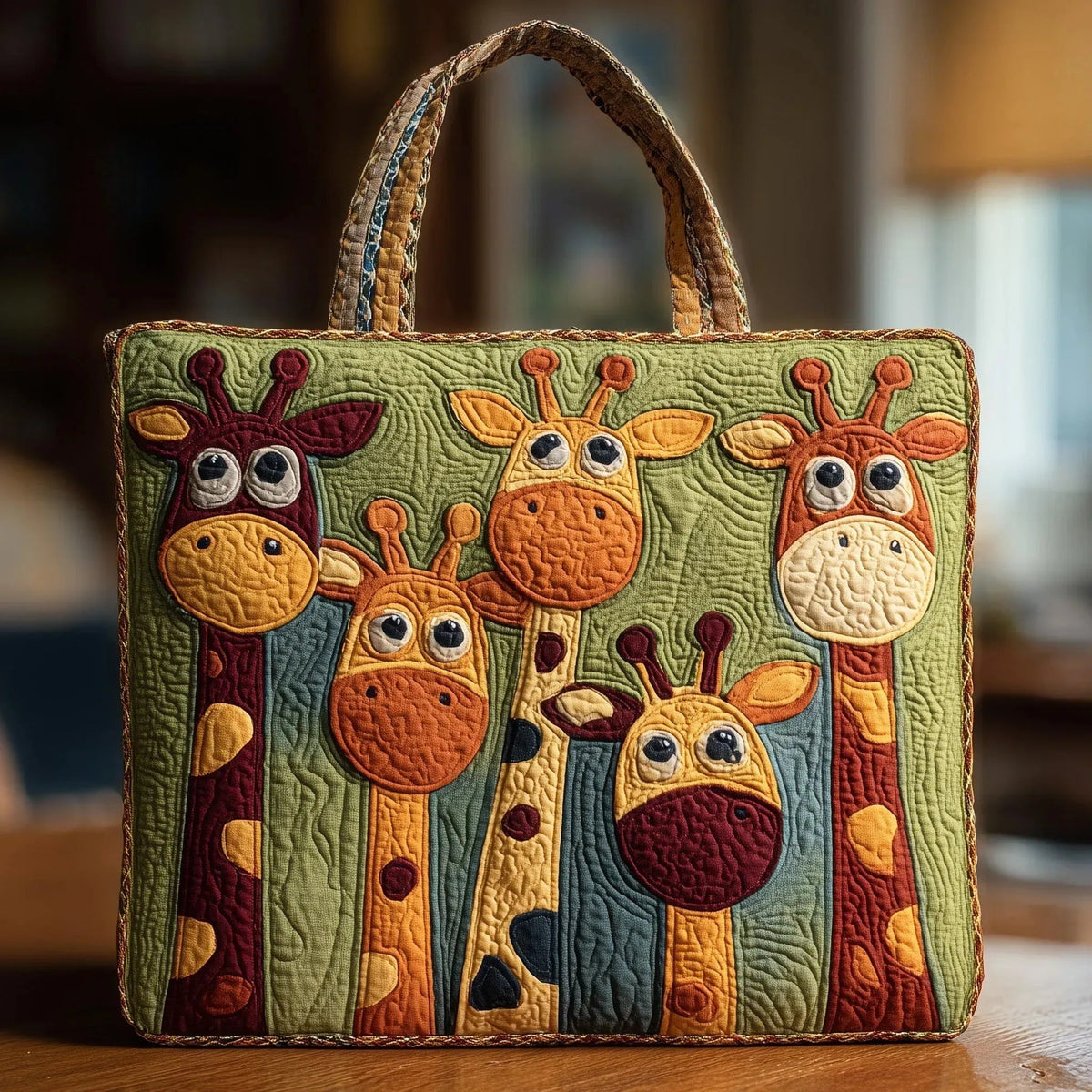 Women's Handmade Quilted Tote Bag with Unique Print — Spacious