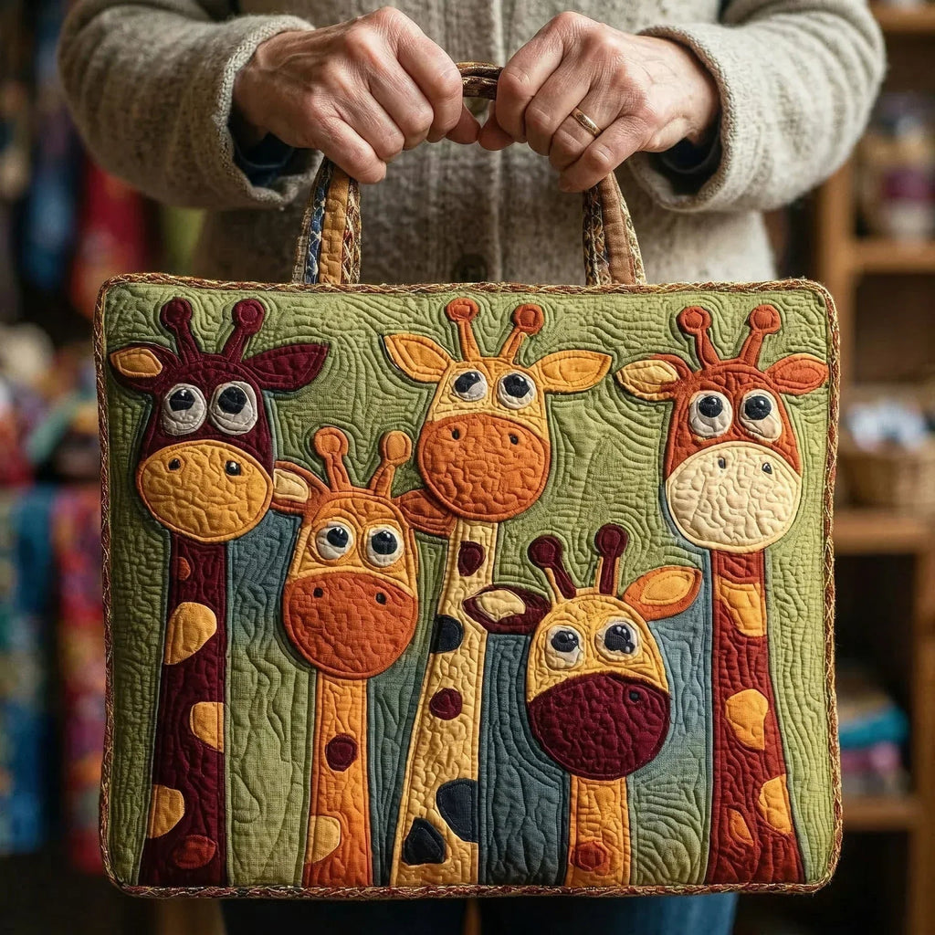 Women's Handmade Quilted Tote Bag with Unique Print — Spacious