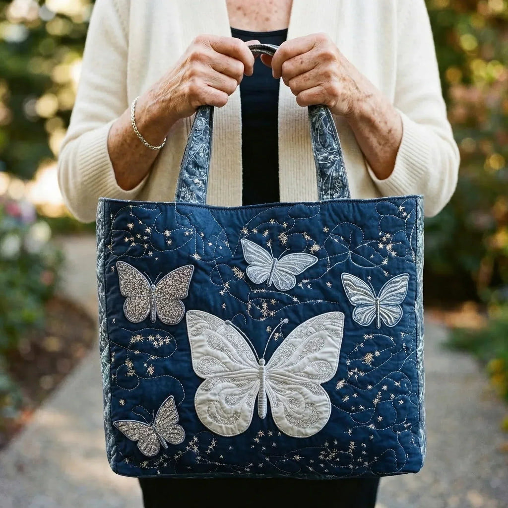 Women's Handmade Quilted Tote Bag with Unique Print — Spacious