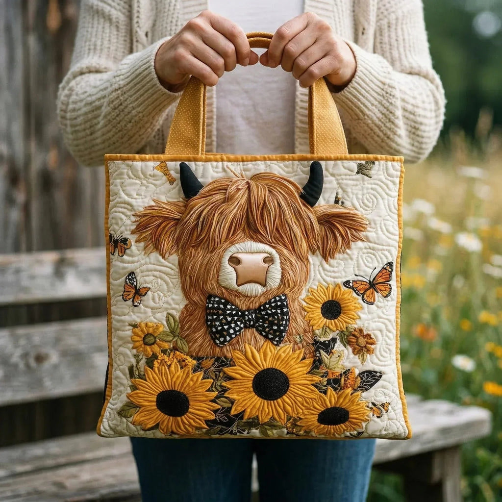 Women's Handmade Quilted Tote Bag with Unique Print — Spacious