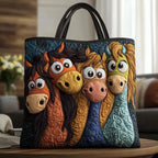 Women's Handmade Quilted Tote Bag with Unique Print — Spacious