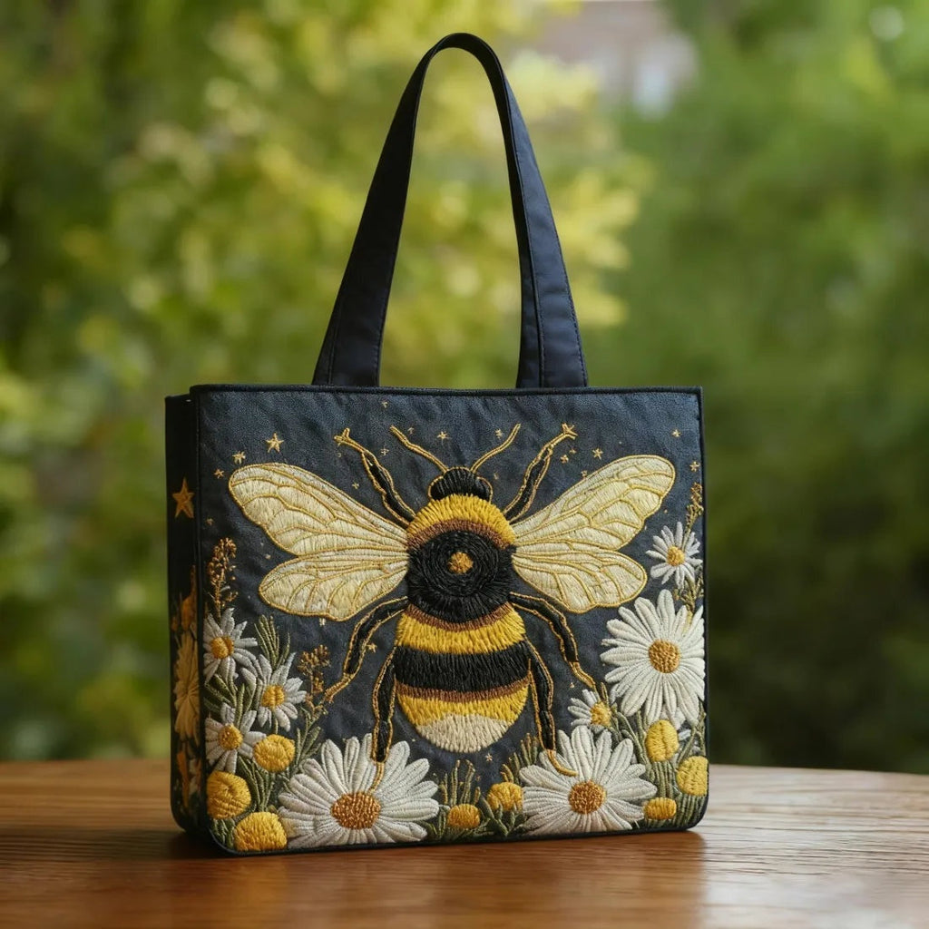 Women's Handmade Quilted Tote Bag with Unique Print — Spacious