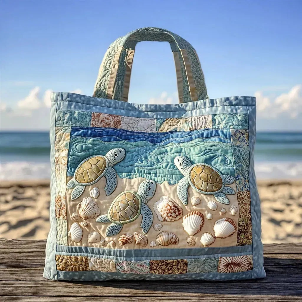 Women's Handmade Quilted Tote Bag with Unique Print — Spacious