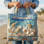 Women's Handmade Quilted Tote Bag with Unique Print — Spacious