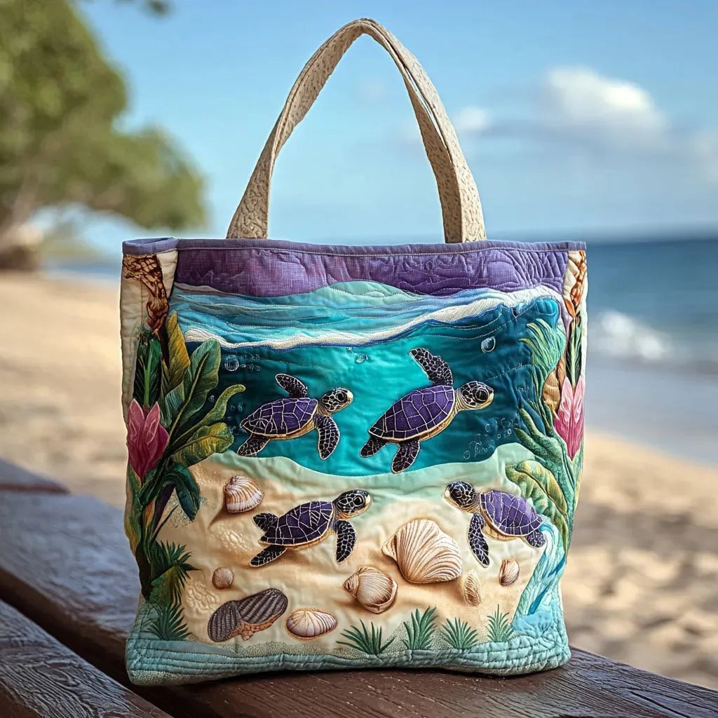 Women's Handmade Quilted Tote Bag with Unique Print — Spacious