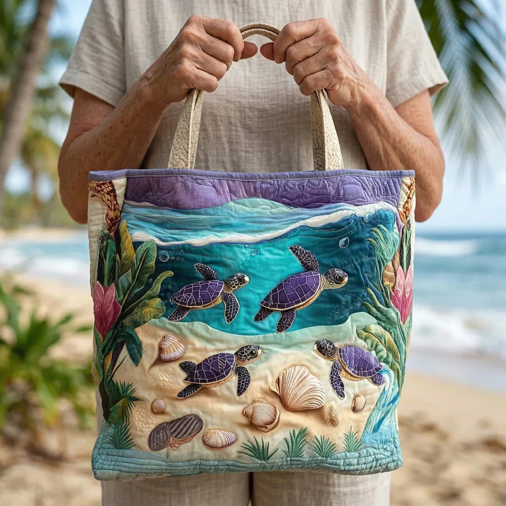 Women's Handmade Quilted Tote Bag with Unique Print — Spacious