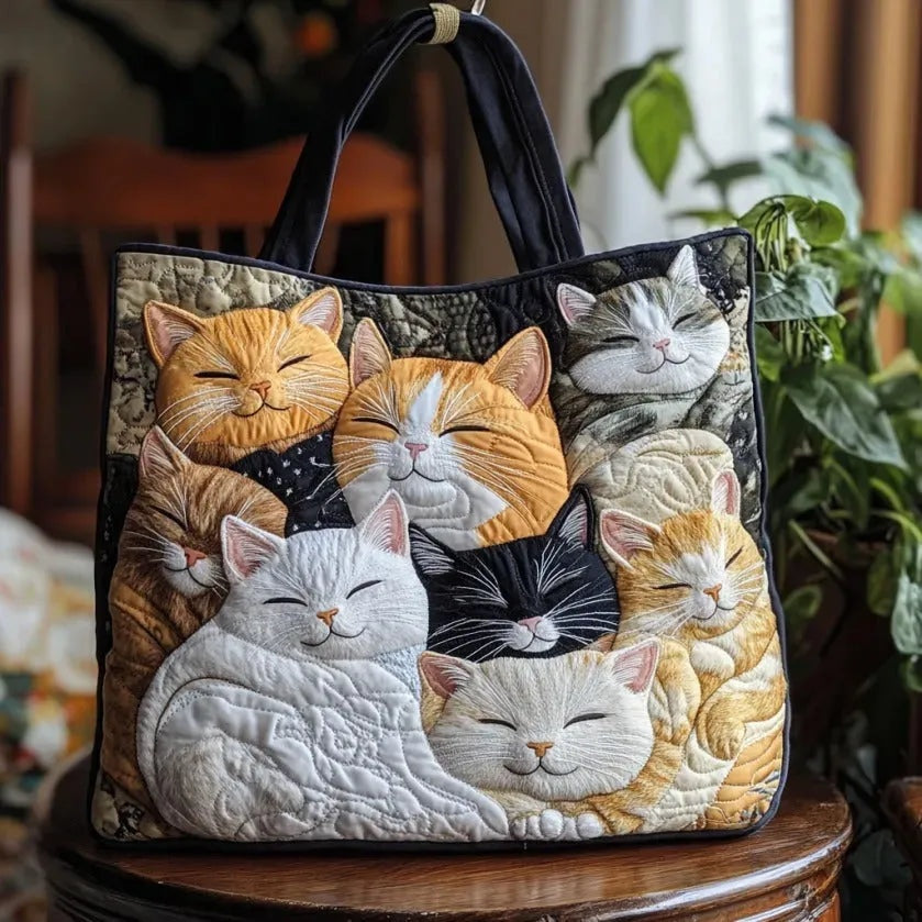 Women's Handmade Quilted Tote Bag with Unique Print — Spacious