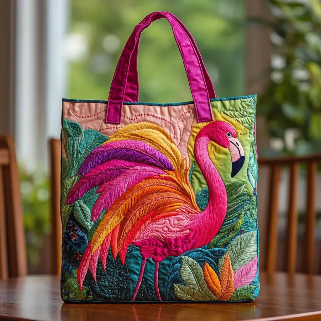 Women's Handmade Quilted Tote Bag with Unique Print — Spacious