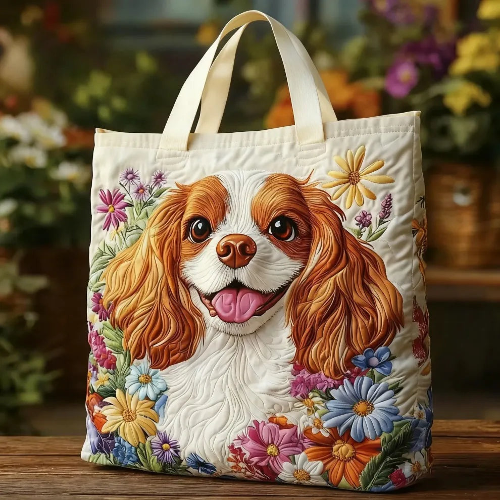 Women's Handmade Quilted Tote Bag with Unique Print — Spacious
