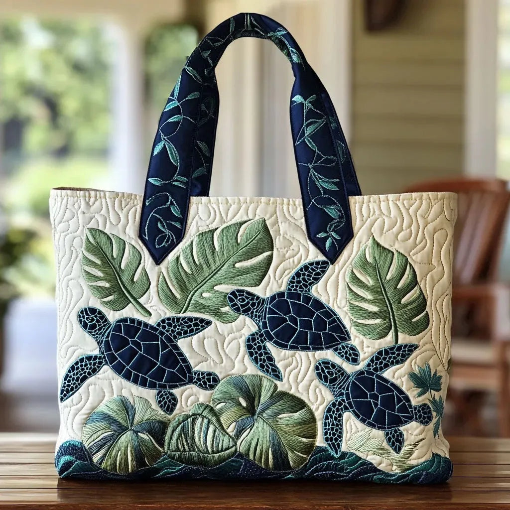 Women's Handmade Quilted Tote Bag with Unique Print — Spacious