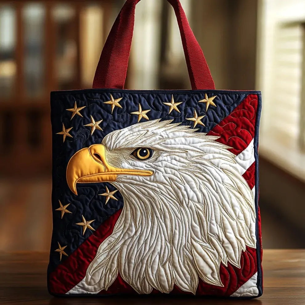 Women's Handmade Quilted Tote Bag with Unique Print — Spacious