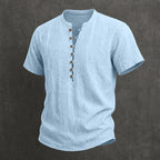 Men's Henley Shirt Linen Everyday Short Sleeve Breathable Tops