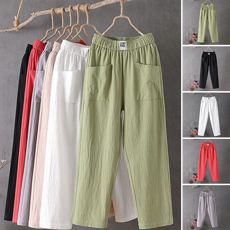 Emma™ - Cotton Linen Pants — Comfortable Waist