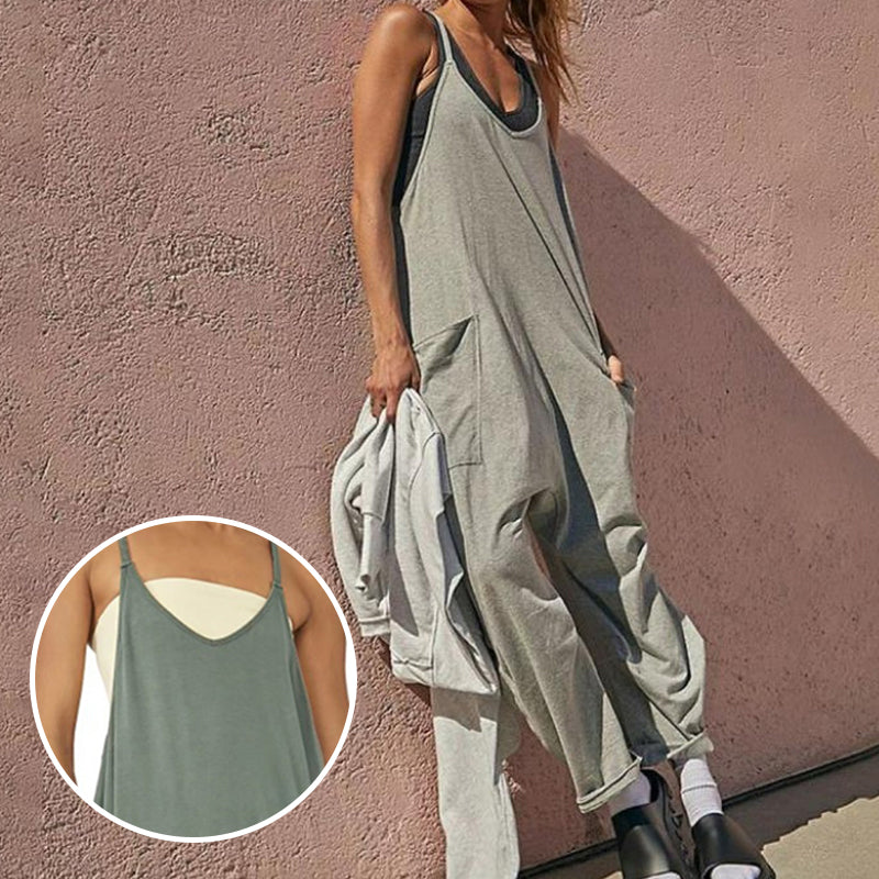 Sarah™ - V-Neck Sling Pocket Jumpsuit — Comfortable