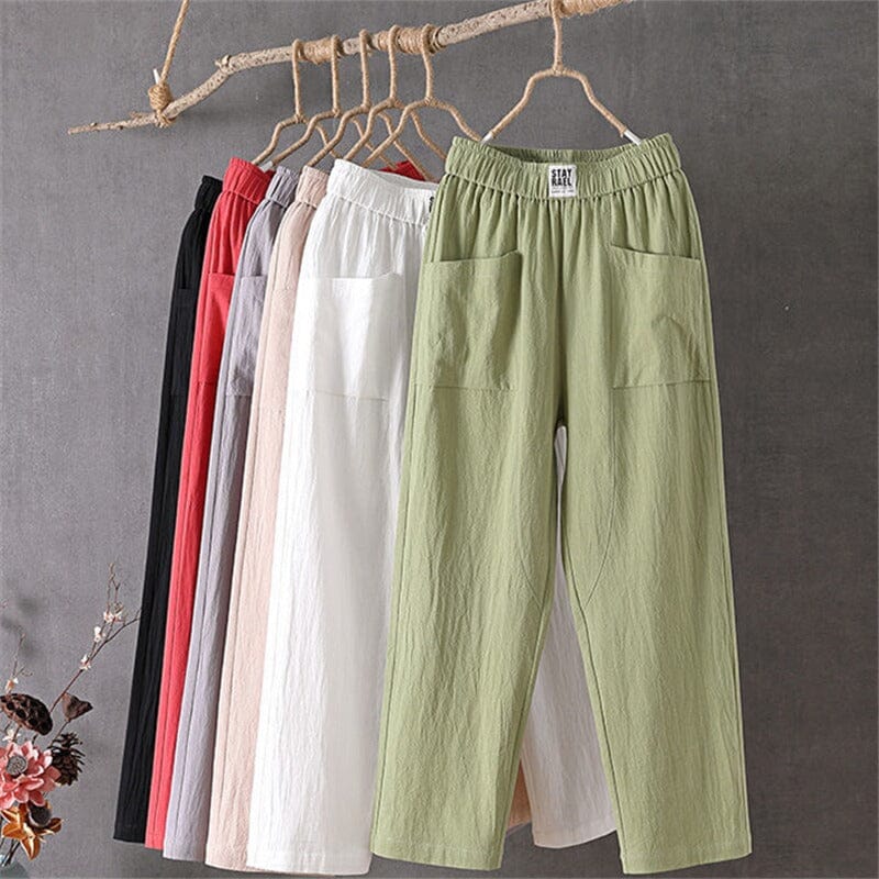 Emma™ - Cotton Linen Pants — Comfortable Waist
