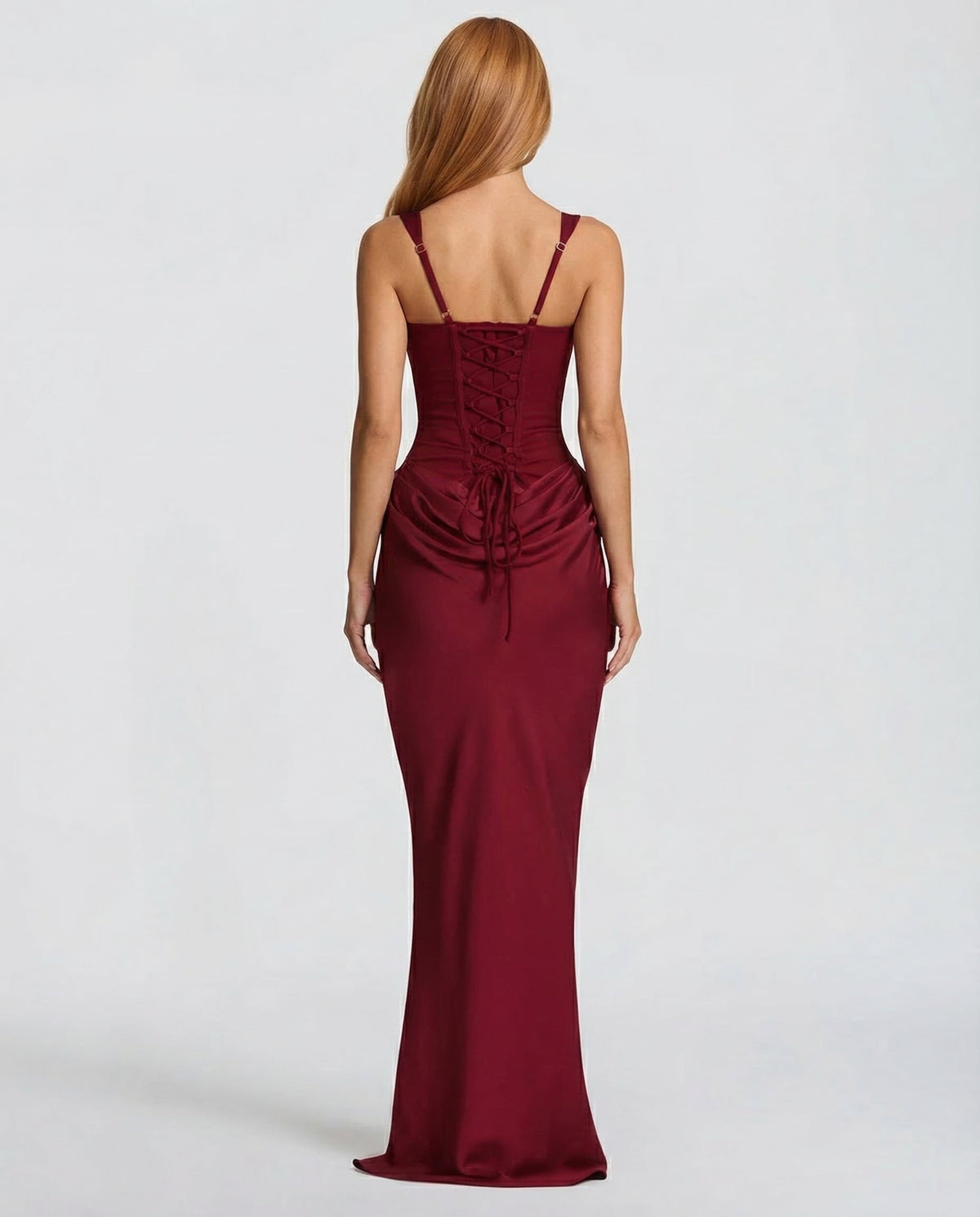 Maxi Dress for Women Fall Evening Dress with Square Neck and Draped Waist Silhouette