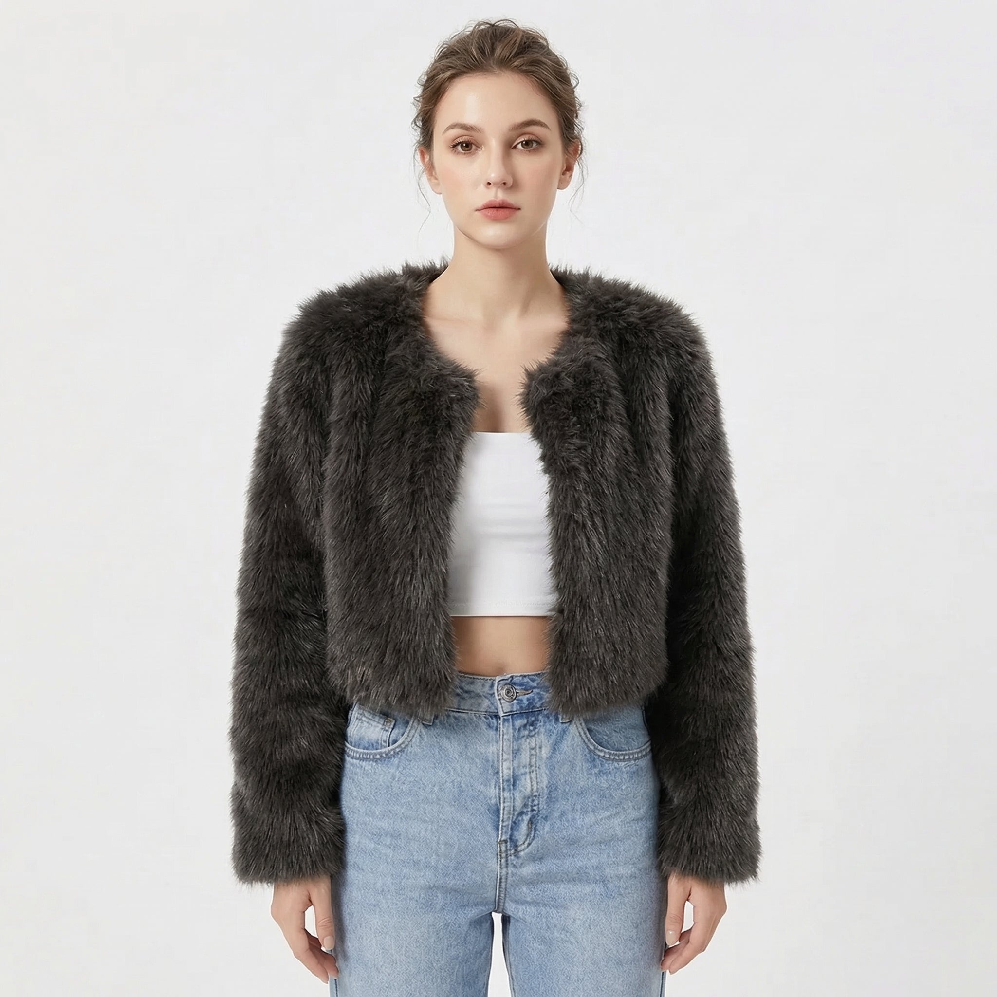 Camille Laurent | Luxe Faux Fur Jacket For Women