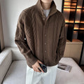Men's Cardigan Cable Knit Button Up Stand Collar — view 1
