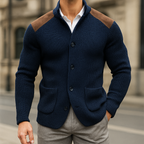 Men's Cardigan Knit Button Front Patch Pocket — view 2