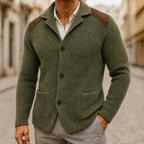 Men's Cardigan Knit Button Front Patch Pocket — view 4