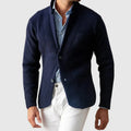 Men's Cardigan Button Up Patch Pocket Notched Lapel — view 1