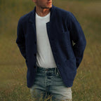 Men's Cardigan Button Up Patch Pocket Notched Lapel — view 4