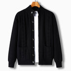 Men's Cardigan Cable Knit Stand Collar Button Front — view 10