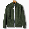 Men's Cardigan Cable Knit Stand Collar Button Front — view 1