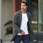 Men's Cardigan Shawl Collar Open Front Ribbed Knit — view 3