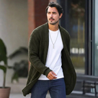Men's Cardigan Shawl Collar Open Front Ribbed Knit — view 5