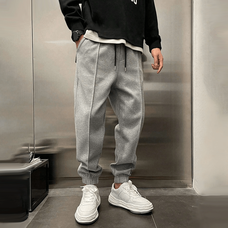 Men's Sweatpants Wide Leg Baggy Drawstring Cuffed Ankle — view 2