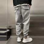 Men's Sweatpants Wide Leg Baggy Drawstring Cuffed Ankle — view 3