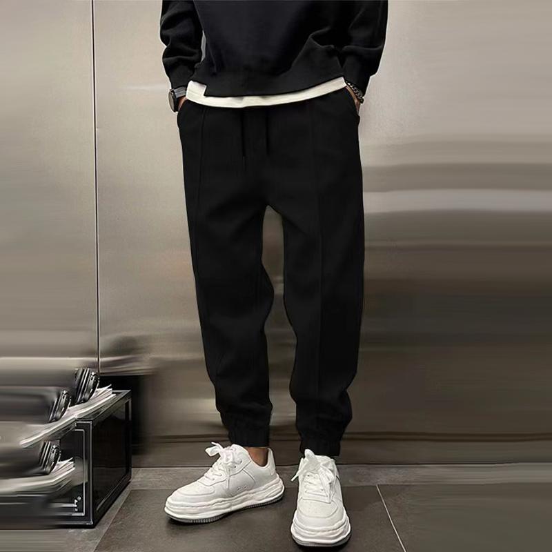 Men's Sweatpants Wide Leg Baggy Drawstring Cuffed Ankle — view 4