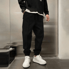 Men's Sweatpants Wide Leg Baggy Drawstring Cuffed Ankle — view 5