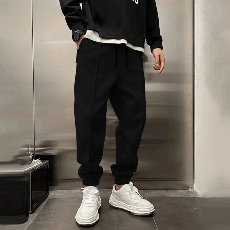 Men's Sweatpants Wide Leg Baggy Drawstring Cuffed Ankle — view 5