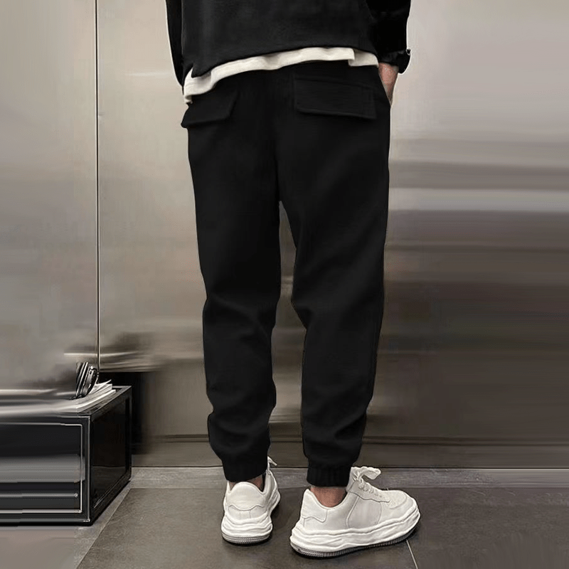 Men's Sweatpants Wide Leg Baggy Drawstring Cuffed Ankle — view 6