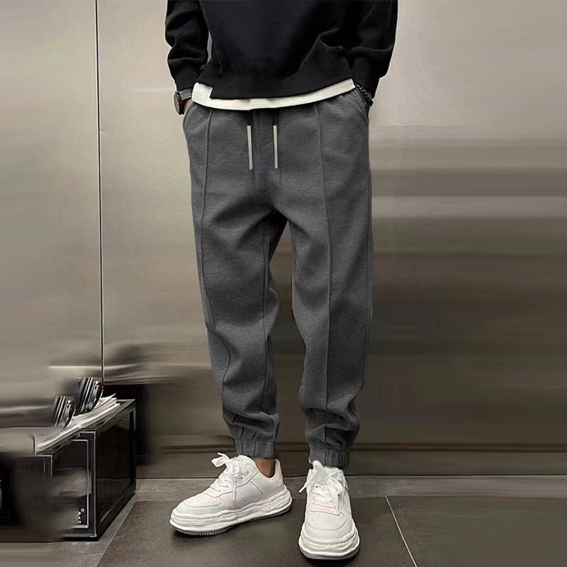 Men's Sweatpants Wide Leg Baggy Drawstring Cuffed Ankle — view 7