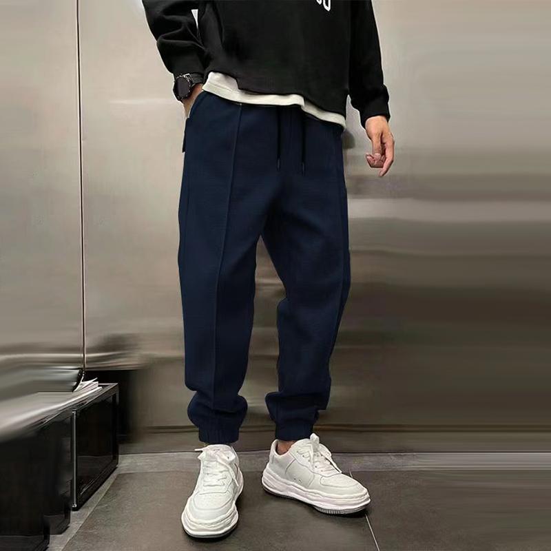 Men's Sweatpants Wide Leg Baggy Drawstring Cuffed Ankle — view 9
