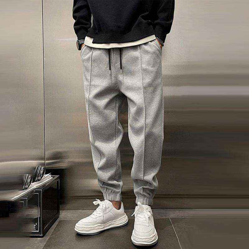 Men's Sweatpants Wide Leg Baggy Drawstring Cuffed Ankle — view 1